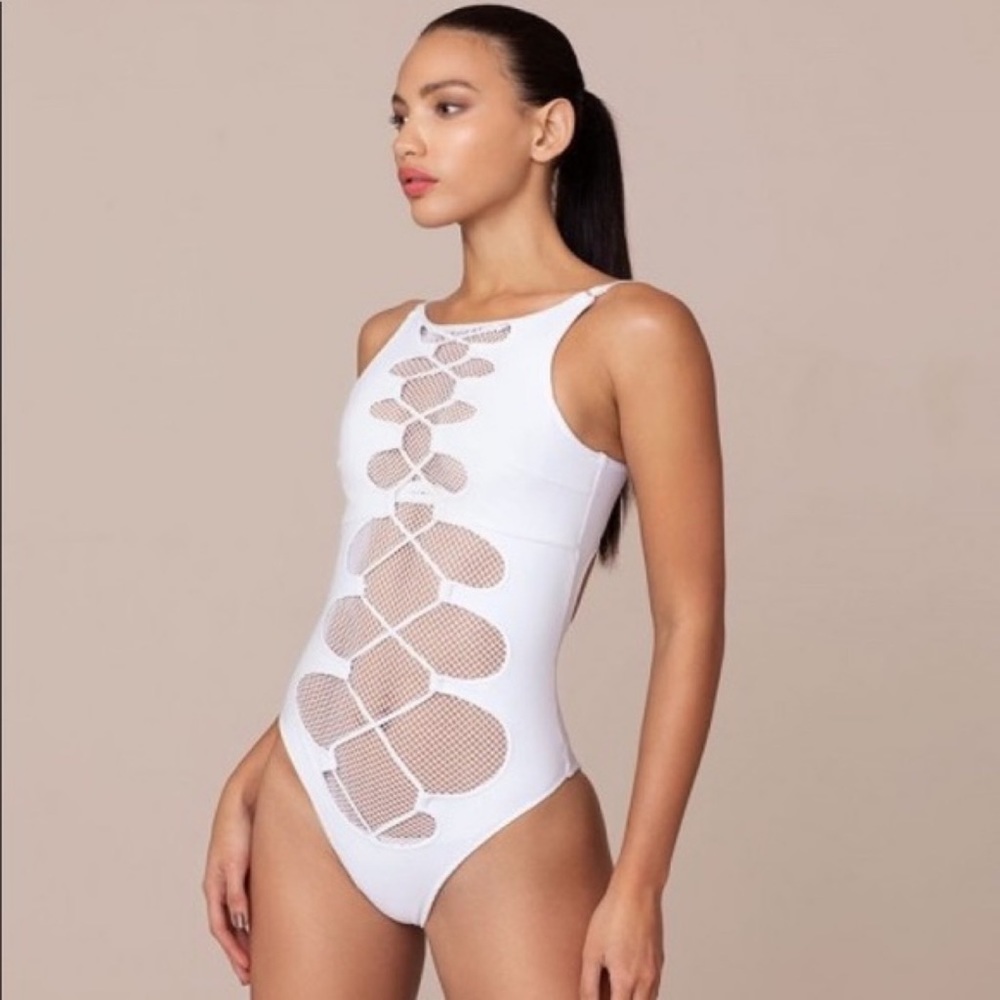 Agent Provocateur 🌴 Hatty Criss-Cross Mesh Swimsuit
